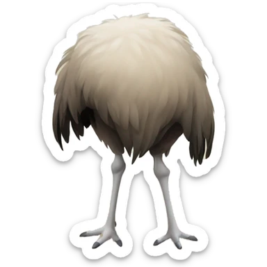 Ostrich with head under sand sticker