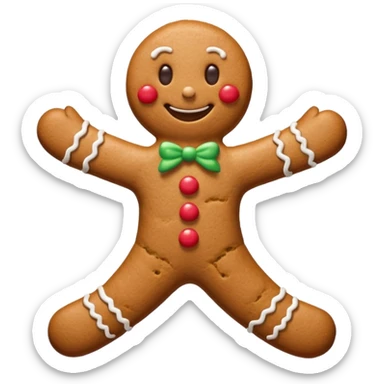 Christmas cookie with arms and legs sticker