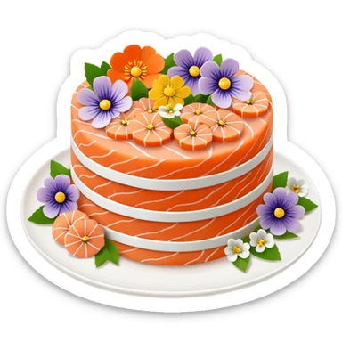 Salmon sashimi cake sticker