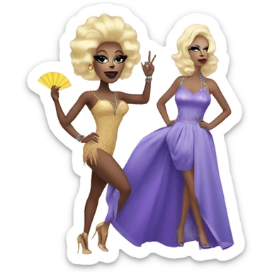 Drag queen with a fan in hand  sticker