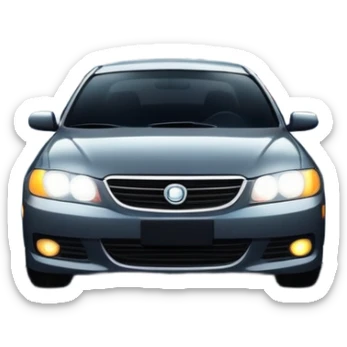 car driving on a highway at night with city lights sticker