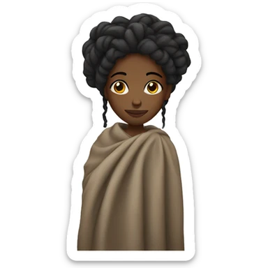 Black girl with locs in a blanket  sticker