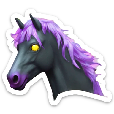 .Zombie_ Vaporwave black holographic oilslick zombie unicorn yellow caution tape sticker