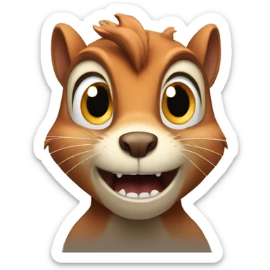 a very scary squirrel experiencing Fear and despair sticker