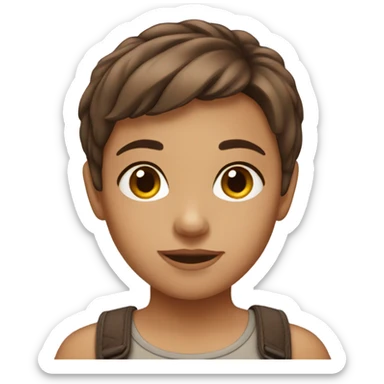 Short brown hair girl sticker