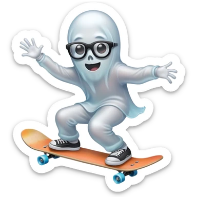 four eyes Ghost skateboarding sticker