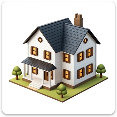 modern farmhouse 3d isometric sticker