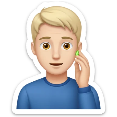 young man hearing impairment sticker