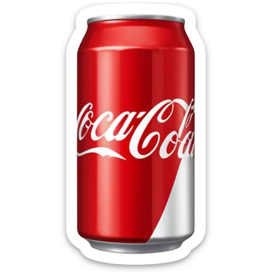 Draw a classic Coca-Cola can with red label & white script logo. sticker