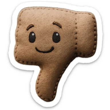 3D thumbs down, plush toy look, no text sticker