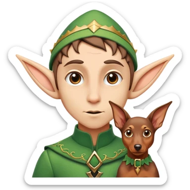 weird Dobie looking elf sticker