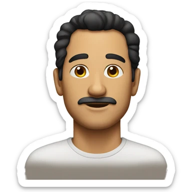 A latin man in his forties, black hair, no moustache  sticker