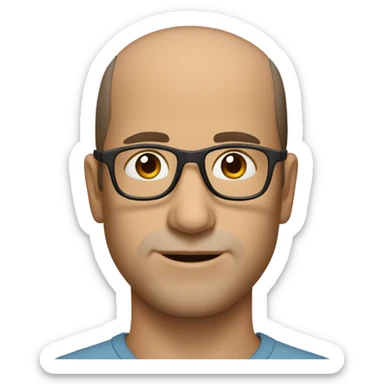 Man with receding hair line brown hair and brown eyes andglasses  sticker