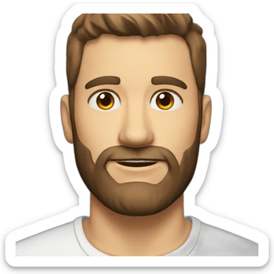 white-male-short-brown-haircut-short-beard-headshot sticker