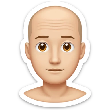 character with oval-shaped head with flat top sticker