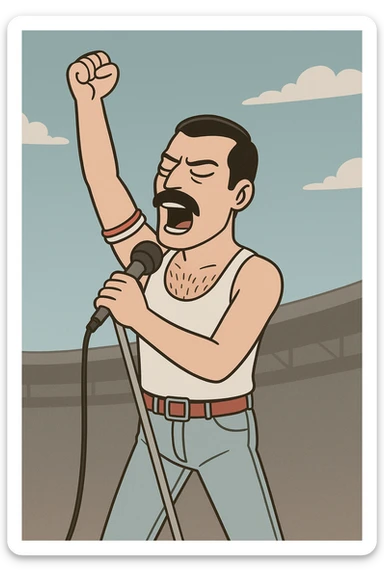 The people Queen at Wembley Freddie Mercury sticker