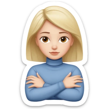 A woman’s Arms crossing over her neck sticker