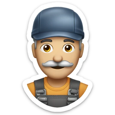 repairman with mustache sticker