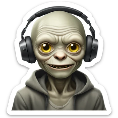 Gollum playing DJ  sticker