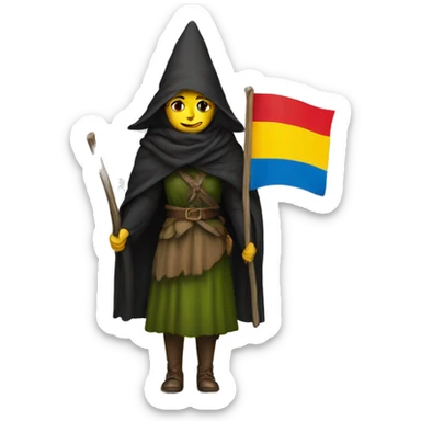 the witch with kurdistan flag sticker