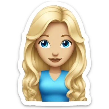 Blonde nightclub girl with blue eyes and long hair sticker
