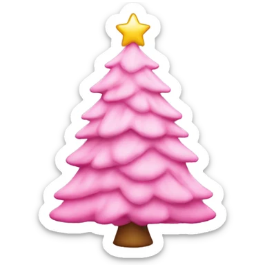 Pink demure Christmas tree sticker