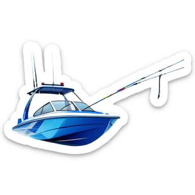 humanless icon showing water skis on the surface of the water, with ski ropes trailing behind. In the background, a boat fades into the distance, leaving a wake. The focus is on the skis gliding across the water. Transparent background highlights the thrill and speed of water skiing. sticker