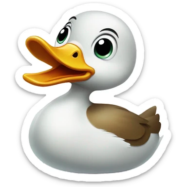 Duck from cartoon cry sticker