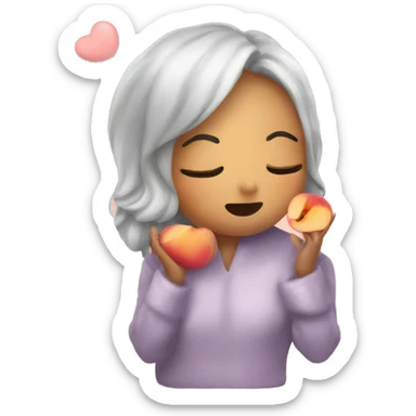 Kisses goodnight from a peach sticker