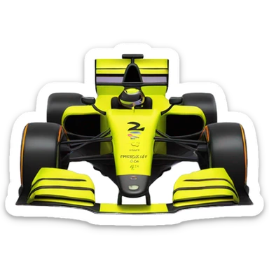 2024 miami livery mclaren formula 1 car with Fluorescent yellow helmet sticker