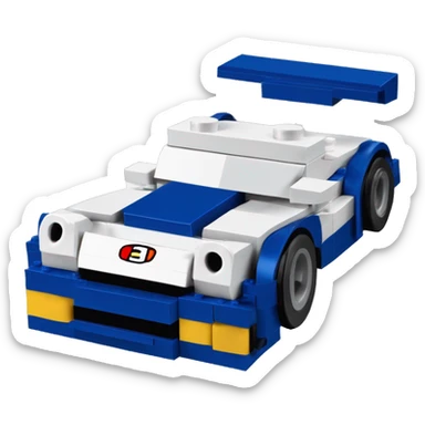 Lego wide-body dark blue Cardstock Papercraft fr-s racecar sticker