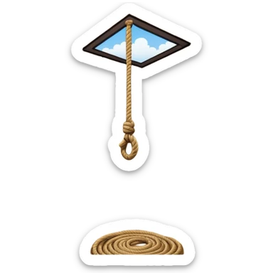 rope tied to the ceiling in a room sticker