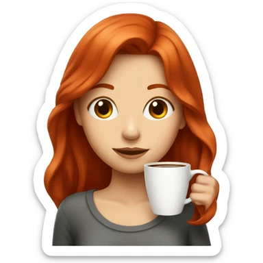 Red head girl with coffee sticker