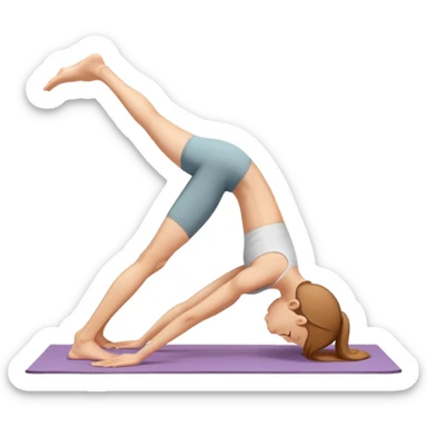 person doing downward dog yoga pose sticker