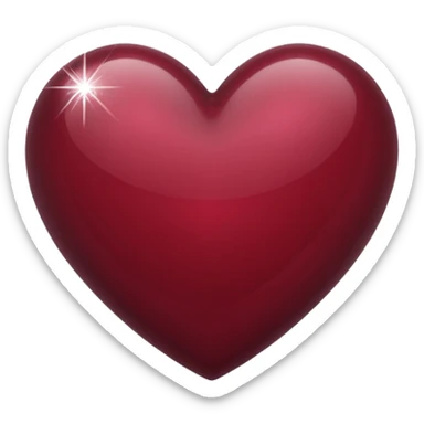 Maroon heart with sparkles sticker