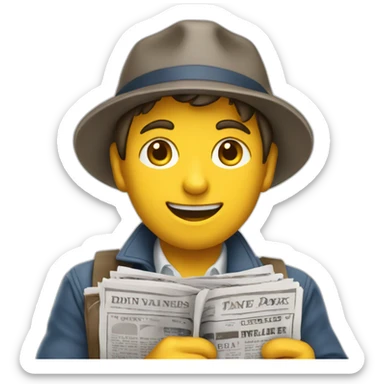 A newsboy selling a newspapers sticker