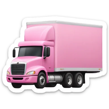 A white ￼girl driving a Pink semi trailer truck sticker