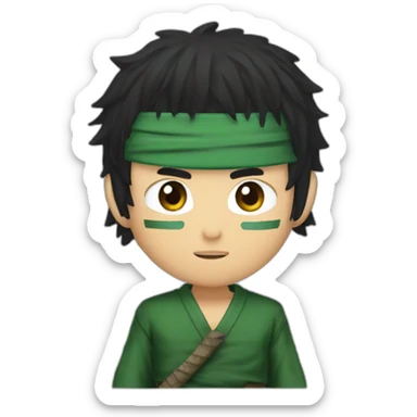 roronoa zoro with black hair sticker