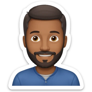 give my dad a grandpa look but beard mixed with grey and black , very low hair on head brown in complexion, casual clothes sticker