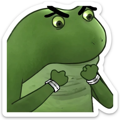 Man choking himself with his hands sticker