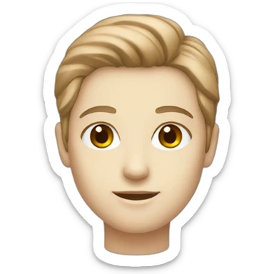 brown hair pale skin product designer sticker