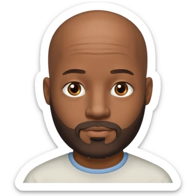African American male bald salt & pepper beard sticker