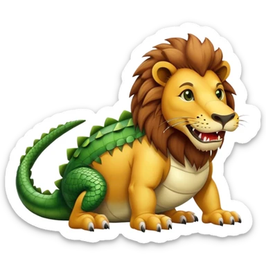 Lion with a body of an alligator  sticker