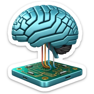 3D circuit board brain sticker