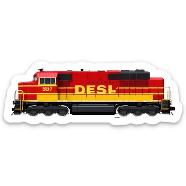 Diesel Locomotive - EMD SD70 (Model Year: 2021) (Iconic colour: Red and yellow) sticker