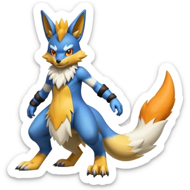 Lucario-Lombax-Renamon-Zeraora-hybrid (Full body) sticker