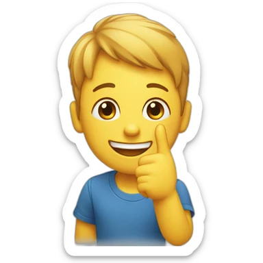 a happy face as emoji, raising an ok with a hand sticker