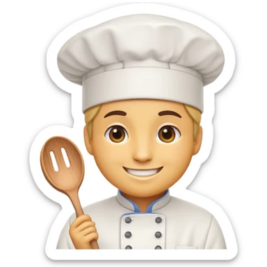create an I see you emoji wearing a chef hat sticker