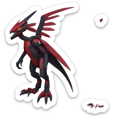  Cool Edgy Futuristic Black Red Digimon-Fakemon-Raptor-Genesect-Reptile full body sticker