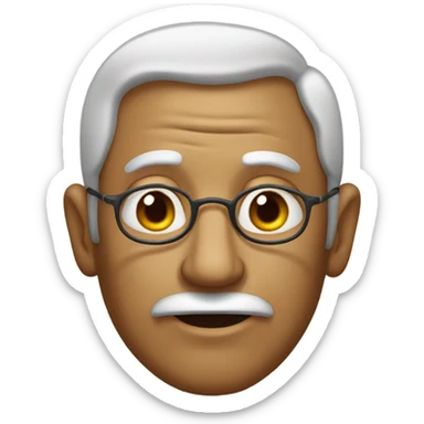 Old man with a eggplant on his cheek sticker